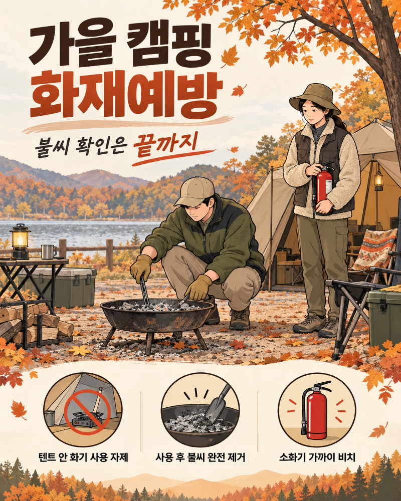 가을 캠핑 화재예방 안전 포스터.png