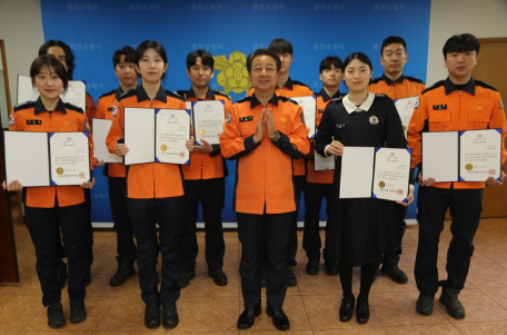 춘천소방, 하트·브레인·트라우마 세이버 영예 증서 수여