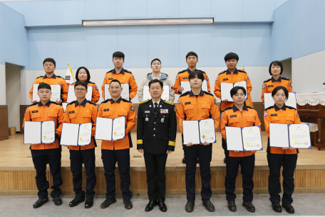 강릉소방서, 세이버(하트, 트라우마) 인증서 수여식