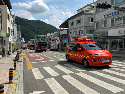 인제소방서, 전국 동시 소방차 길 터주기 훈련 실시
