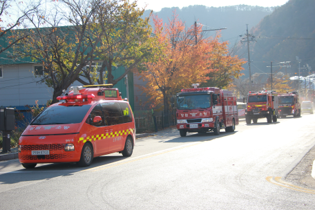 소방차 퍼레이드·소방출동로 확보 훈련 실시